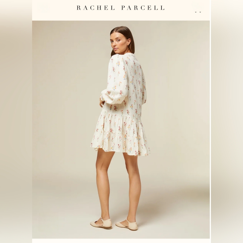 #140 Rachel Parcell Gauze V-Neck Dress NWT - Picture 4 of 4